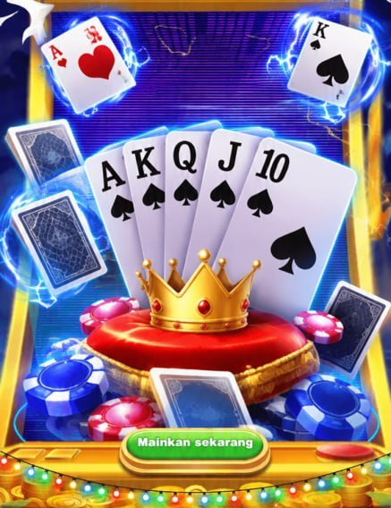 Permainan kartu Indonesia dengan kartu, mahkota dan chip kasino